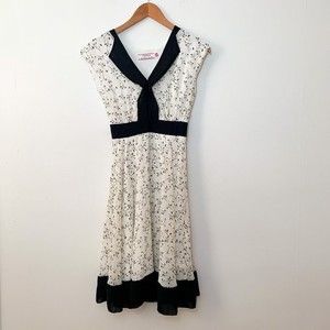 Olivia Rubin for Dorothy Perkins Black & White Garden Party Dress, Size US 2